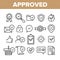 Approved And Certified Vector Linear Icons Set