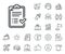 Approved checklist line icon. Accepted or confirmed sign. Salaryman, gender equality and alert bell. Vector
