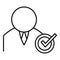 Approved corporate worker icon, outline style