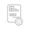 Approved Curriculum Vitae plus icon. Element of HR for mobile concept and web apps icon. Outline, thin line icon for website