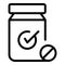 Approved diet pill icon outline vector. Natural oil