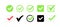 Approved icon. Profile Verification. Accept badge. Quality icon. Check mark. Sticker with tick. Vector illustration