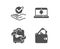 Approved, Internet downloading and Luggage icons. Wallet sign. Verified symbol, Load data, Baggage locker. Vector