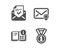 Approved mail, Instruction info and Verified mail icons. Best rank sign. Vector