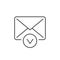 Approved mail line outline icon