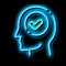Approved Mark In Man Silhouette Mind neon glow icon illustration