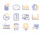 Approved message, Efficacy and Presentation board icons set. Vector