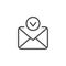 Approved message line outline icon