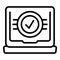 Approved online test icon outline vector. School study