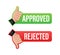 Approved and rejected label sticker icon. Vector stock illustration.