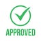 Approved Rubber Stamp, Approved Icon, Seal Of Approval, Tested And Verified Badge With Check Mark, Accepted Sign, Authorized Badge