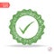 Approved rubber stamp sign.-eps10 . Green checkmark icon isolated on white background.