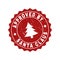 APPROVED BY SANTA CLAUS Scratched Stamp Seal with Fir-Tree