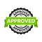 Approved seal stamp sign. Vector rubber round permission symbol for approval background