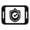 Approved secured data icon simple vector. Key online paper