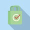 Approved shopping commerce icon flat vector. Change claim