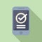 Approved smartphone control icon flat vector. Rule policy