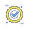 Approved stamp color line icon. Successful check concept. Certified, validation element. Sign for web page, mobile app