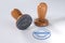 Approved stamp Wooden round stamper