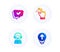 Approved, Support and Touchscreen gesture icons set. Swipe up sign. Chat message, Call center, Swipe. Vector