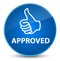 Approved (thumbs up icon) elegant blue round button