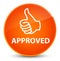 Approved (thumbs up icon) elegant orange round button