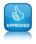 Approved (thumbs up icon) special cyan blue square button