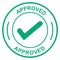 Approved tick vector certificate icon. Approve Related Vector Line Icons