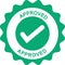 Approved tick vector certificate icon. Approve Related Vector Line Icons