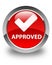 Approved (validate icon) glossy red round button