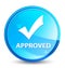 Approved (validate icon) splash natural blue round button