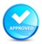 Approved (validate icon) splash natural blue round button
