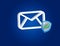 Approved and verified Email symbol displayed on a futuristic int