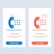 Apps, Call, Dial, Phone  Blue and Red Download and Buy Now web Widget Card Template