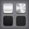 Apps metal icon set.