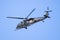 Apr 28, 2020 Mountain View / CA / USA -  Military helicopter performing search and rescue training exercises around Moffett