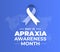 Apraxia Awareness Month background or banner design template