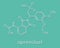 Apremilast investigational psoriasis drug molecule. Skeletal formula.