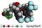 Aprepitant drug molecule. It is used to treat nausea and vomiting caused by chemotherapy and surgery. Molecular model. 3D