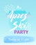 Apres ski party leaflet invitation. Trendy lettering logo banner template. Skiing resort poster. Vector