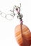 Apricot Agate Stone Necklace On White Background