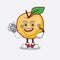 Apricot cartoon mascot character as a Doctor working with stethoscope