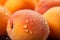 Apricot closeup photo with water drops. Generate Ai
