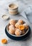 apricot coconut bliss balls. vegan food