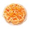 apricot dessert, Belgian waffles, fruit pastries, isolated on a white background
