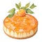 apricot dessert, fruit pastries, berry cheesecake isolated on a white background