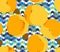 Apricot fruits seamless pattern. Fresh apricots, leaves, stones