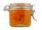 Apricot jam in a glass jar