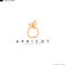 Apricot logo template. Outline style