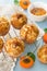 Apricot muffins with sliced almonds